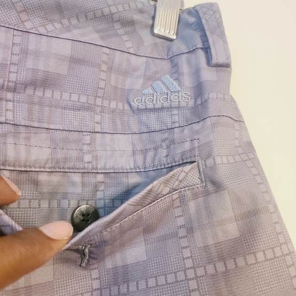 Adidas | Men's Gray Climalite Performance Flat Front Plaid Golf Shorts (Size 32) - Picture 11 of 14